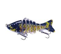 LLMWFA 4 Inch Slow Sinking for bi0nic Swimming Bait, Black Red Blue Multi-articular, Suitable for Fresh Water Sea Bass(Black)