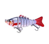 LLMWFA 4 Inch Slow Sinking for bi0nic Swimming Bait, Black Red Blue Multi-articular, Suitable for Fresh Water Sea Bass(Red)