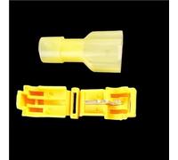 LLMWFA 50pcs Red Blue Yellow Plug-in Splicing Connectors, Quick Peel-without Connector Plug, T-type Crimp Terminal(Yellow)