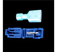 LLMWFA 50pcs Red Blue Yellow Plug-in Splicing Connectors, Quick Peel-without Connector Plug, T-type Crimp Terminal(Blue)