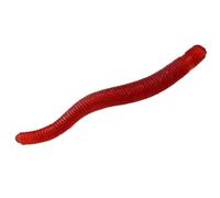 LLMWFA 50Pcs Silicone Swimbait Length 1.38inch, 0.185g Lifelike Fake Earthworm Bloodworm, White Red Soft Plastic Worms Lure(Red)