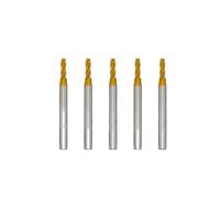 LLMWFA 5pcs End Mill Titanium Coating 4 Flute, HSS CNC Router Bit 3-12mm, M35 Milling Cutter Set for Metal Steel and Wood Tool(4mm)