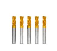 LLMWFA 5pcs End Mill Titanium Coating 4 Flute, HSS CNC Router Bit 3-12mm, M35 Milling Cutter Set for Metal Steel and Wood Tool(10mm)