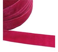 LLMWFA Colour Single Face Velvet Ribbon, 3/5yards 6mm-38mm Polyester Silk, IvyGreen CoconutBrown Gray Bows(Crimson,15mm x 5yards)
