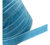 LLMWFA Colour Single Face Velvet Ribbon, 3/5yards 6mm-38mm Polyester Silk, IvyGreen CoconutBrown Gray Bows(PaleTurquoise,15mm x 5yards)