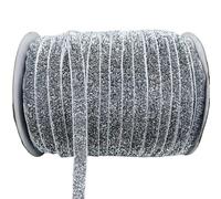 LLMWFA Hat Wreath Ribbon 6/10/15/20/25/38mm X 5/3yards, Polyester Red/White/Blue/Pink Raw Edge Silk Velvet(Shiny- Silver,10mm x 5yards)