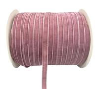 LLMWFA Hat Wreath Ribbon 6/10/15/20/25/38mm X 5/3yards, Polyester Red/White/Blue/Pink Raw Edge Silk Velvet(Mauve,25mm x 5yards)