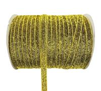 LLMWFA Hat Wreath Ribbon 6/10/15/20/25/38mm X 5/3yards, Polyester Red/White/Blue/Pink Raw Edge Silk Velvet(Bright Golden,38mm x 3yards)