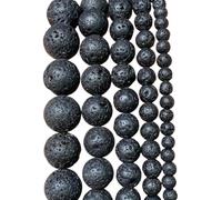 LLMWFA Lava Round Beads 4mm*88pcs 6mm*58pcs 8mm*44pcs 10mm*36pcs, 15 Inch Agates Amethysts Turuoqises Natural Stone(Lava Stone Beads,8mm X 44)