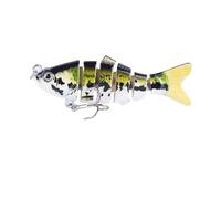 LLMWFA Mini Segmented Wobble Bait 7cm 8.5g, Colourful Crankbait Tackle for Bass, Multi Jointed shaad Swimbait Fishing Lure 1pc(Gold)