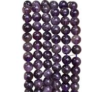 LLMWFA Natural Black Volcanic Lava Stone, 4-14mm Jewelry Making DIY Round Beads, for Charms Accessories 15''/Strand(Amethyst,12mm)