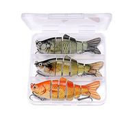 LLMWFA Premium Wobbler Lures 8/10/13.5cm, 8/10/17/19g Sinking Swimbait, Artificial Baits Kit for Pike Fishing Set of 3(Green)