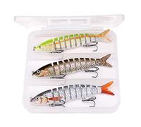 LLMWFA Premium Wobbler Lures 8/10/13.5cm, 8/10/17/19g Sinking Swimbait, Artificial Baits Kit for Pike Fishing Set of 3(Brown)