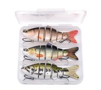 LLMWFA Premium Wobbler Lures 8/10/13.5cm, 8/10/17/19g Sinking Swimbait, Artificial Baits Kit for Pike Fishing Set of 3(Light red)