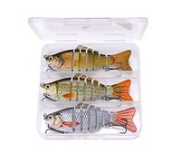 LLMWFA Premium Wobbler Lures 8/10/13.5cm, 8/10/17/19g Sinking Swimbait, Artificial Baits Kit for Pike Fishing Set of 3(Golden)