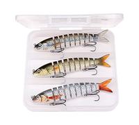 LLMWFA Premium Wobbler Lures 8/10/13.5cm, 8/10/17/19g Sinking Swimbait, Artificial Baits Kit for Pike Fishing Set of 3(Silver)