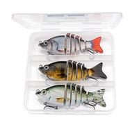 LLMWFA Premium Wobbler Lures 8/10/13.5cm, 8/10/17/19g Sinking Swimbait, Artificial Baits Kit for Pike Fishing Set of 3(Dark brown)