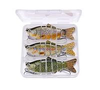 LLMWFA Premium Wobbler Lures 8/10/13.5cm, 8/10/17/19g Sinking Swimbait, Artificial Baits Kit for Pike Fishing Set of 3(Yellow)