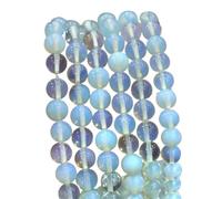 LLMWFA Round Natural Stone Beads, 15" Blue Tiger Eye Loose, 4/6/8/10/12/14mm Jewelry Making DIY Charm Bead 1 Strand(White Opalite Quartz,12mm)