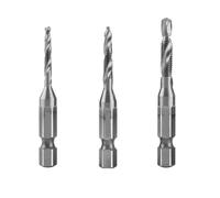 LLMWFA Screw Machine Compound Drill Bits M3 M4 M5, Titanium Plated Thread Metric Tap, HSS Hex Shank Hand Tools(Silver)