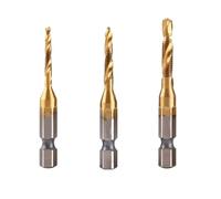 LLMWFA Screw Machine Compound Drill Bits M3 M4 M5, Titanium Plated Thread Metric Tap, HSS Hex Shank Hand Tools(Gold)