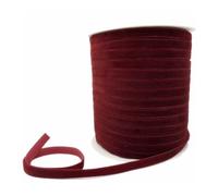 LLMWFA Yellowish Ribbon Single-Sided 6/10/25/38mm, Red Purple Pink Velvet Handmade, Wedding Decoration 3/5 Yards(Reddish Brown,38mm x 3yards)