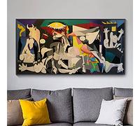 LLNN Guernica, World's Most Famous Paintings Series, Bedroom Pablo Picasso Guernica, Framed Ready to Hang 70x140cm(28x55in) With Frame
