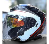 LLNWDNB Retro Open-Face Motorcycle Helmet 3/4 Jet Motorbike Helmet with Visor for Adult Men and Women Scooter Helmet Cruiser Helmet ECE Approved Lightweight Motorcycle Helmet F,XL59~60CM