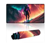 LLONGKT Astronaut Surfing The Star Gaming Mouse Pad Washable Mouse Mat (30x60x0.3cm) Large Desk Mat with Smooth Gliding Surface And Non-Slip Base