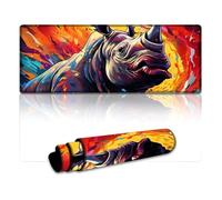 LLONGKT Rhino Gaming Mouse Pad Waterproof Mousepad (30x80x0.3cm) Large Desk Mat for Office And Gaming Non-Slip Rubber Base