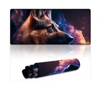 LLONGKT Spirit German Shepherd Gaming Mouse Mat Large Mouse Mat (40x90x0.3cm) Desk Pad with Soft Smooth Surface And Anti-Slip Rubber Base for Gamer Office & Home Desk Decor