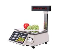 LLOOPK Label Printing Balance Cash Register, Receipt Scale Label Printer Scale POS Retail Balance Scale With Printer(30kg)