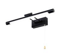 LLOOPK Pullswitch Wall Light Sconces Reading Lighting, Sconce Swing Arm Lamp, Bedroom The Bathroom Lamps, Picture Vintage Led Lights Home(Black 40CM)