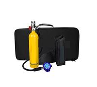 LLOOPK Scuba Tank, 1000ML Large Capacity Portable Snorkeling Oxygen Cylinder 20MPA Aviation Aluminum Divers Respirator(Package A Yellow)