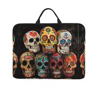 LLOTPQ 14in Laptop Case Sleeve Bag - Sugar Skulls Full Print Design For Business Trips, Commuting With Accessory Pocket