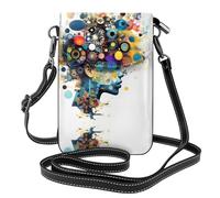 LLOTPQ Artificial Intelligence Brain Print Small Cell Phone Purse - Roomy Wallet, Leather Crossbody Bag for Women, Perfect for Daily Life