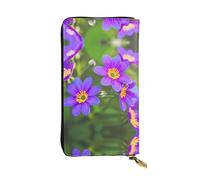 LLOTPQ Blooming Flowers Print Leather Wallet â€“ Stylish Thin Clutch, Lightweight Design â€“ Long Bifold Wallet with Coin Pocket