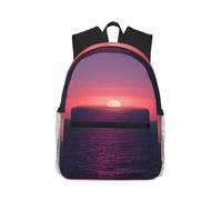 LLOTPQ Bright Moon at Sea Hippie Print Casual Backpack for Travel Daypack
