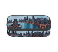 LLOTPQ Chicago Print Pencil Case â€“ Pen Organizer for Girls and Boys, School Supplies, Stationery, and Office Use