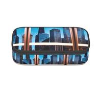 LLOTPQ Chicago Reflect Print Pencil Case â€“ Pen Organizer for Girls and Boys, School Supplies, Stationery, and Office Use