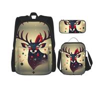 LLOTPQ Christmas Deer Picture Print School Bag, 15 Inch Laptop Backpack