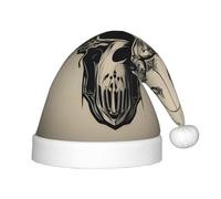 LLOTPQ Christmas Hat for Kids - Festive Santa Hat with Runner Bull Skull Print Design, Perfect for Holiday Parties and Winter Wear