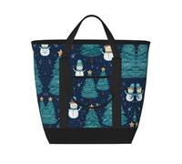 LLOTPQ christmas snowman Print Large Capacity Insulated Tote Bag - Shopping Bag with Adjustable Shoulder Strap for Women, Men