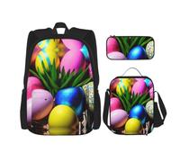 LLOTPQ Colorful Easter Eggs Print School Bag, 15 Inch Laptop Backpack
