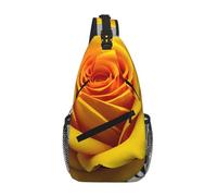 LLOTPQ Cross Chest Bag â€“ Unisex Yellow Rose Print Travel Sling Backpack, Diagonally Worn Daypack for Hiking & Daily Commute