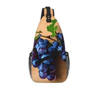 LLOTPQ Cross Chest Bag - Unisex Grape pattern Print Travel Sling Backpack, Diagonally Worn Daypack for Hiking & Daily Commute