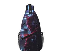 LLOTPQ Cross Chest Bag - Unisex Hacker Era Print Travel Sling Backpack, Diagonally Worn Daypack for Hiking & Daily Commute