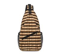 LLOTPQ Cross Chest Bag - Unisex Wicker Woven pattern Print Travel Sling Backpack, Diagonally Worn Daypack for Hiking & Daily Commute