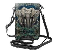 LLOTPQ Elephants Art Print Small Cell Phone Purse - Roomy Wallet, Leather Crossbody Bag for Women, Perfect for Daily Life