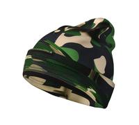 LLOTPQ Full Green Army Digital Camouflage Print Knitted Hat - Winter Beanie, Unisex Casual Hat for Cold Weather, Travel, and Outdoor Activities